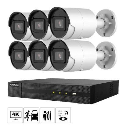 Netcam Hikvision kamera pakke 4K 8MP AcuSense DS-2CD2083G2-I-6