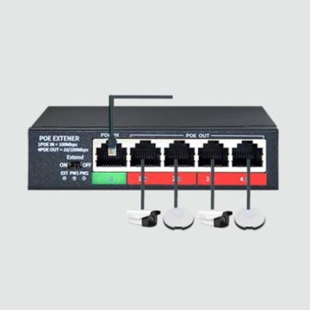 POE-extender til 4 POE porter - Netcam